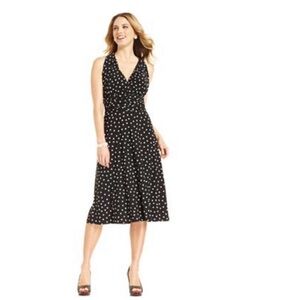 Evan Picone Black and White Polkadot Sleeveless Dress